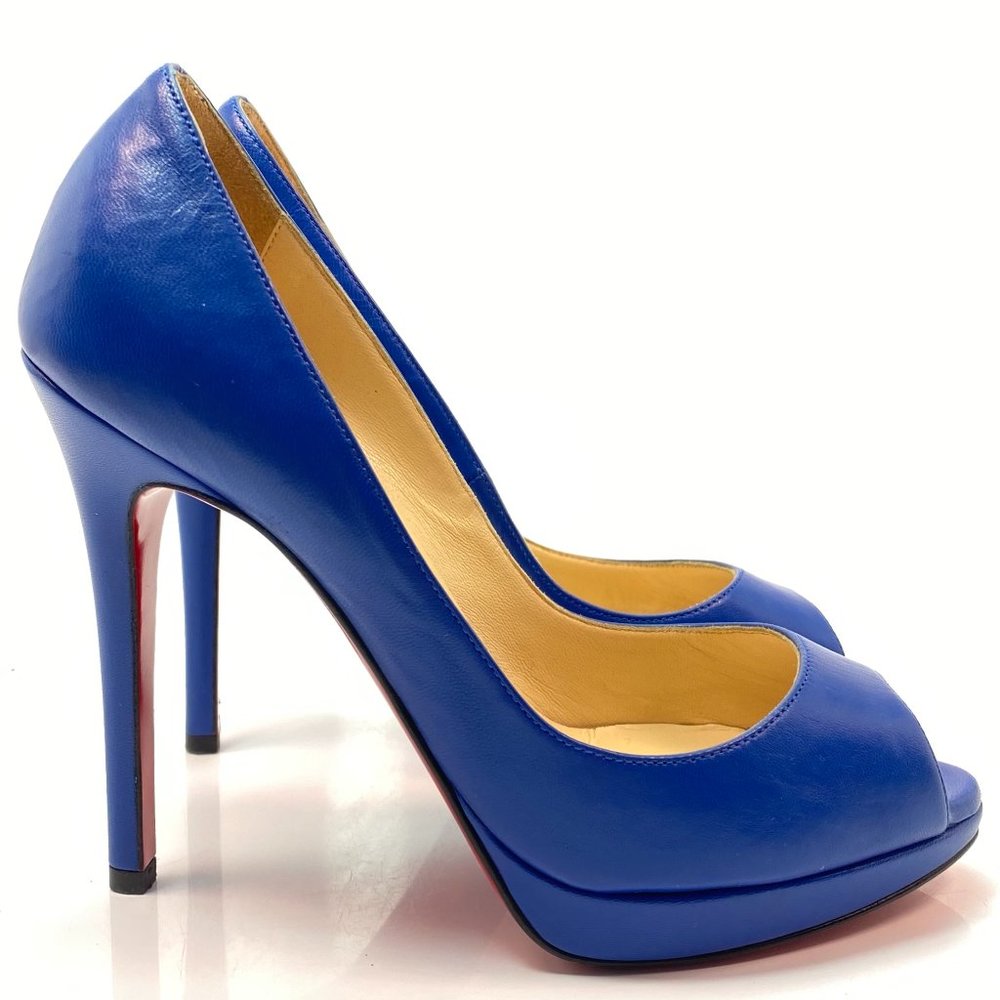 Christian Louboutin Blue Peep Toe Heels